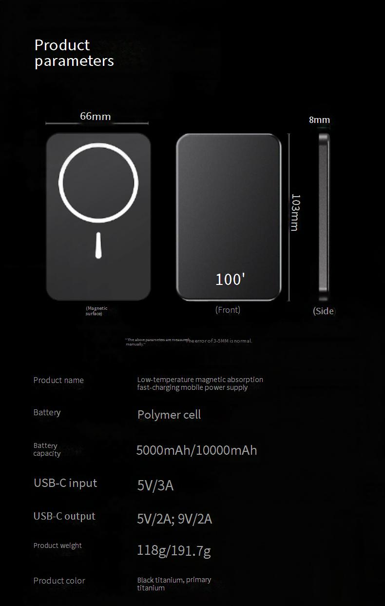Powerbank Privémodel Geschikt voor Magnetisch Draadloos Opladen Treasure Titaniumlegering Snel Opladen Draagbaar En Dun Mobiel Vermogen_voghion.com