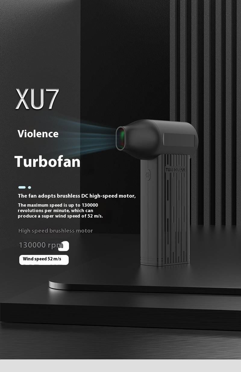 XU7 Turbo Blower Fan - 130.000 RPM hogesnelheids-, multifunctionele buitenblazer (LED-lamp, verstelbare sproeikop)_voghion.com