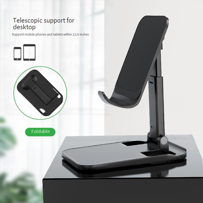 Verstelbare telefoonstandaard van aluminiumlegering, 360° draaibaar en opvouwbaar, universele luie beugel als cadeau (zwart/wit/blauw/roze/paars)_voghion.com