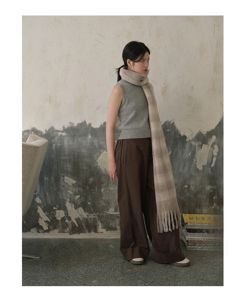 Sciarpa classica a quadri in misto lana di alpaca per donna 2025, nuova sciarpa calda con nappe e motivo scozzese morbido e atmosferico, alla moda e versatile_voghion.com
