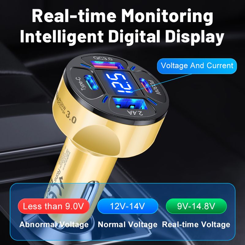 100W Typ C Digital Display Auto USB Schnelle Handy Lade Adapter Für IPhone Xiaomi Huawei Samsung Ladegerät_voghion.com