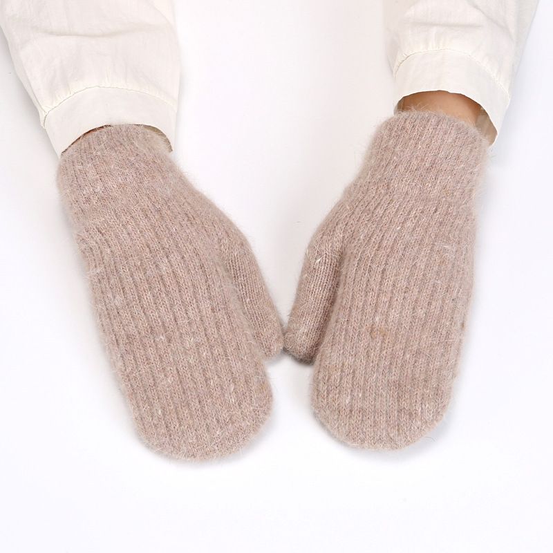 Copriborse in filato lavorato a maglia per uomo e donna, antivento, caldo, per uso esterno invernale, per adulti, con dita e coniglio di peluche_voghion.com