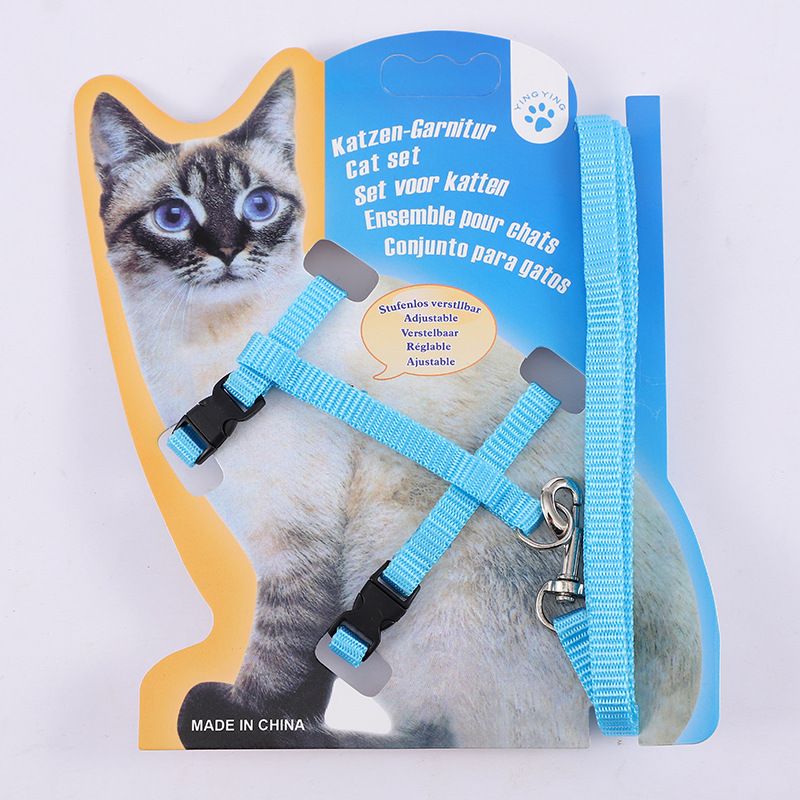 Pet I-Shaped Walking Chain Chest Harness Cat Small Dog Leash_voghion.com