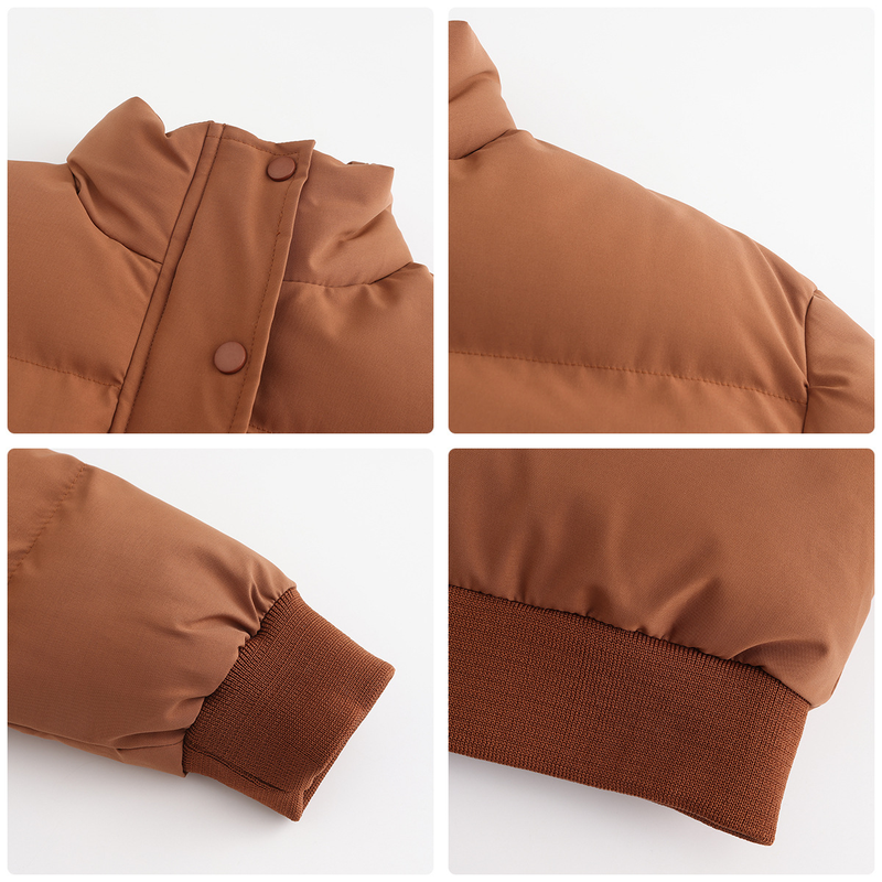 Women's short cotton-padded jacket women's long-sleeved high-necked warm coat_voghion.com