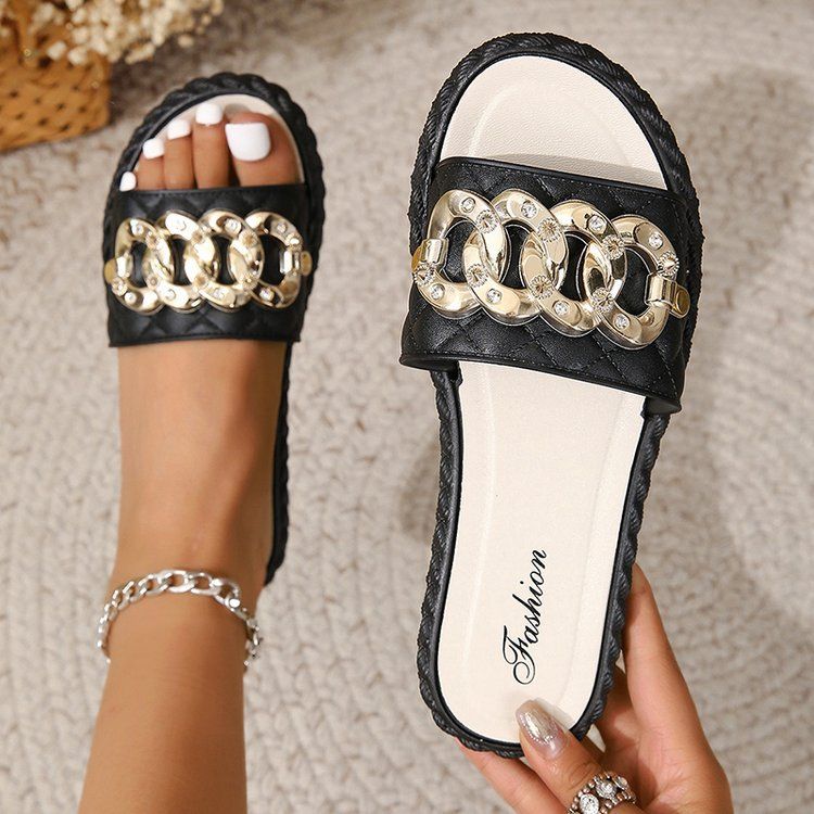New Sandals Chain Casual Beach Sandals Flip-flops_voghion.com