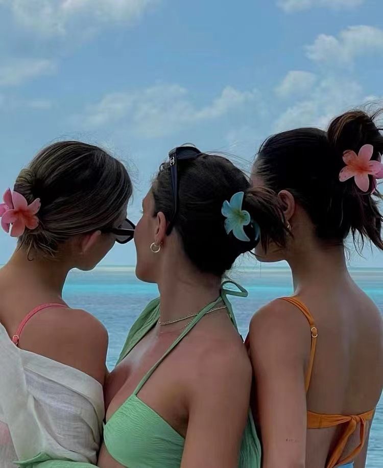 Accesorios para el cabello de mujer: pinzas de plástico con forma de flor dulce_voghion.com