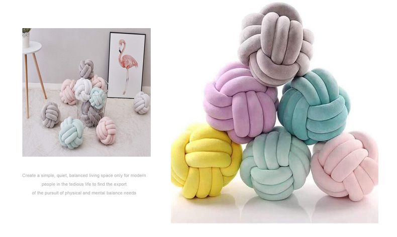 Huishoudelijke accessoires Ins Net Rood Huis Woonkamerdecoratie Sofa Kussen Bedkussen Effen Kleur Handgeweven Geknoopt Balkussen Bal_voghion.com