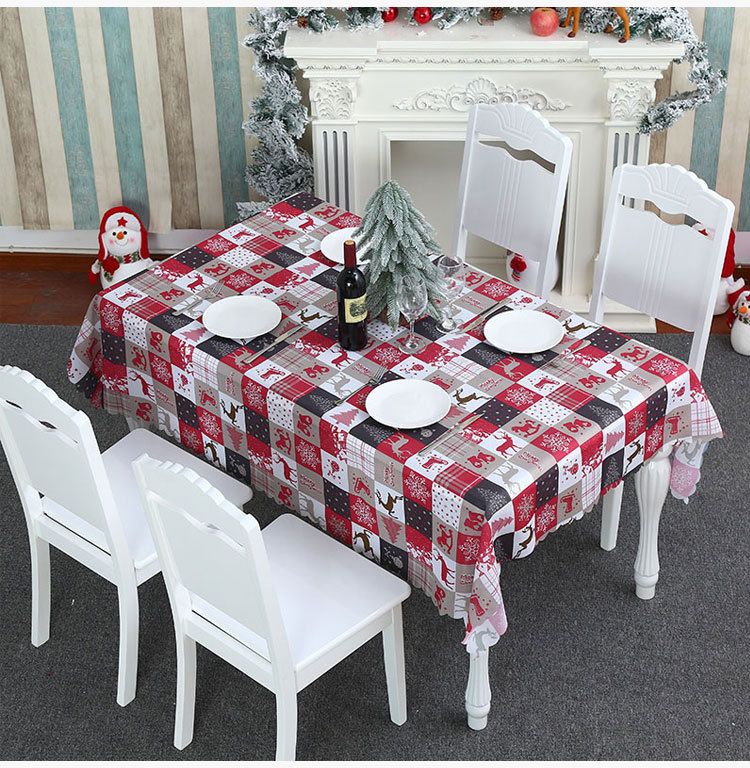 Nouvelles décorations de Noël, nappe en tissu polyester, décoration de la maison, drapeau de table, set de table, mobilier de restaurant_voghion.com