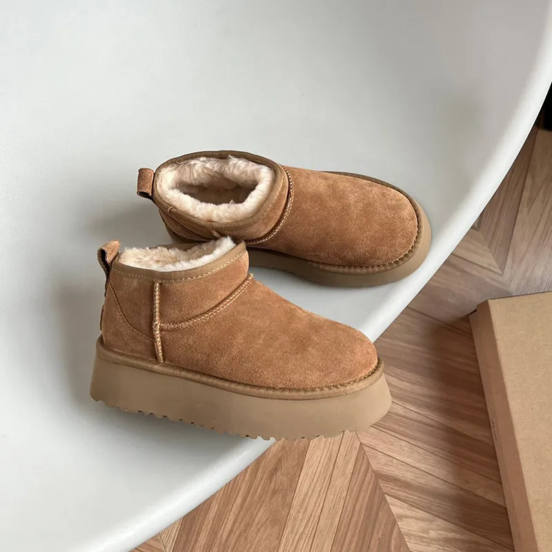 Designer Fluffy Snow Boots Mini Women Men Winter Australia Tasman Platform Ug Boot Fur Slipper Ankle Wool Shoes Sheepskin_voghion.com