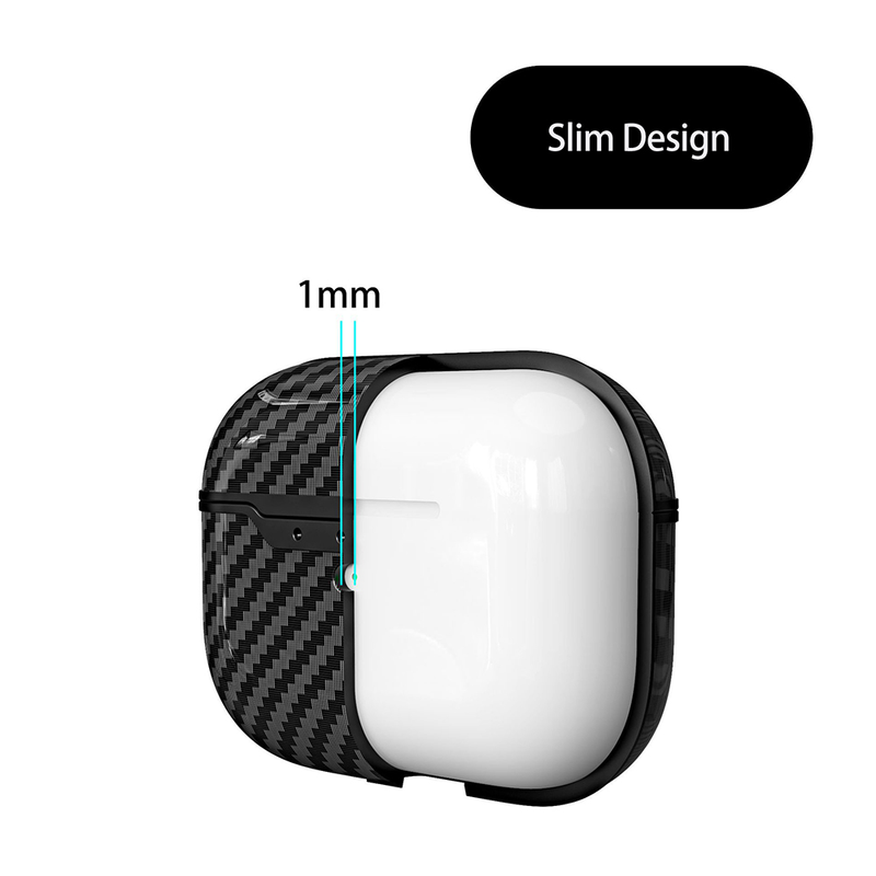 Xinweiqing Carbon Fiber Texture Bluetooth-kompatibel hörlursskyddsfodral för AirPods Pro_voghion.com