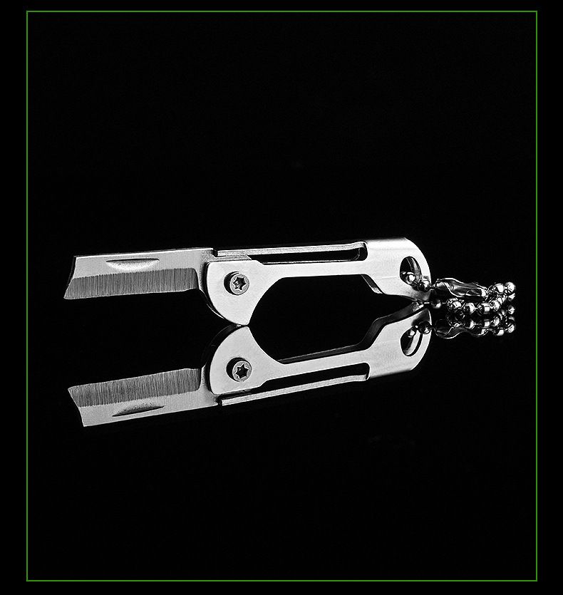 Kompaktes Klappmesser aus Edelstahl – Multifunktionswerkzeug als Schlüsselanhänger für den täglichen Gebrauch und zum Öffnen von Paketen (2 Größen, Silber und Farboptionen)_voghion.com