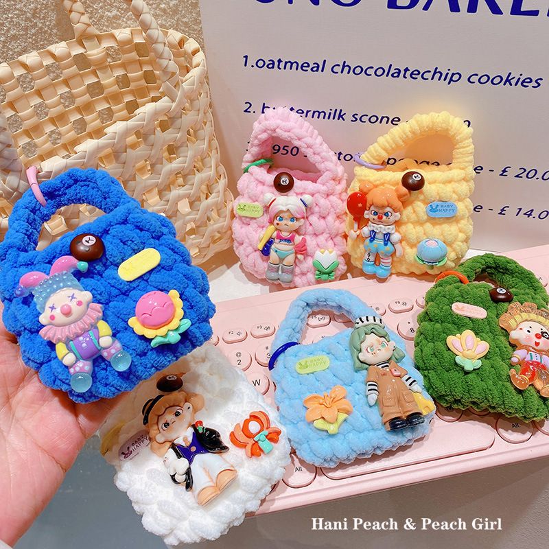 HD3393A04 Clown Circus Crochet Coin Purse Trendy Cool Earphone Case Protective Cover Bag Hanging_voghion.com