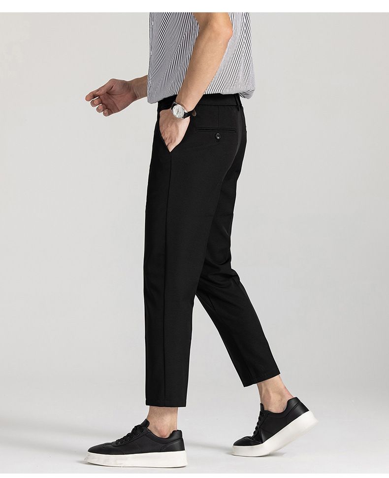 Herrenbekleidung Vier Jahreszeiten Neun Punkte Hose Herren Elastische Taille Bequeme Allgleiches Freizeithose Herren Südostasien Mode Einfache Hose Herren_voghion.com