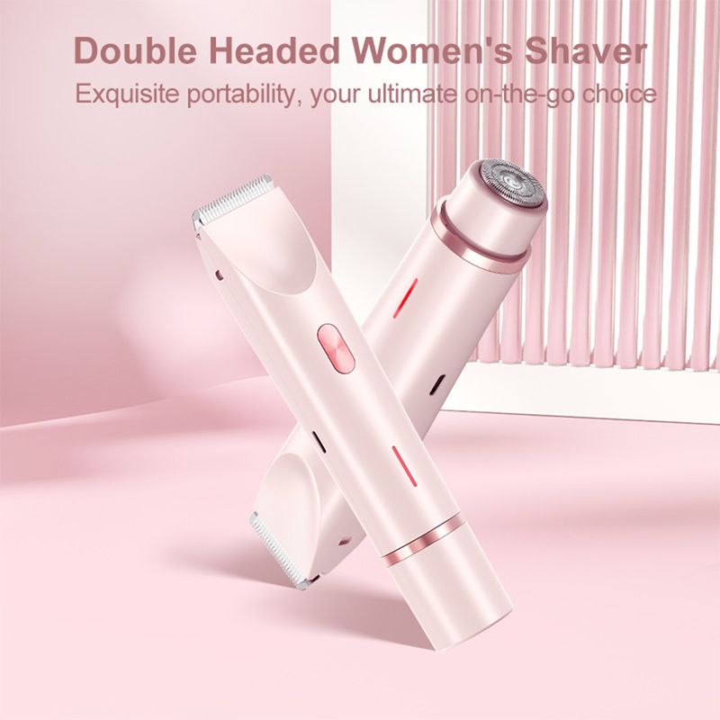 Women's 2-in-1 Painless Bikini Trimmer & Body Shaver, Cordless Rechargeable IPX5 Waterproof Grooming System For EU_voghion.com