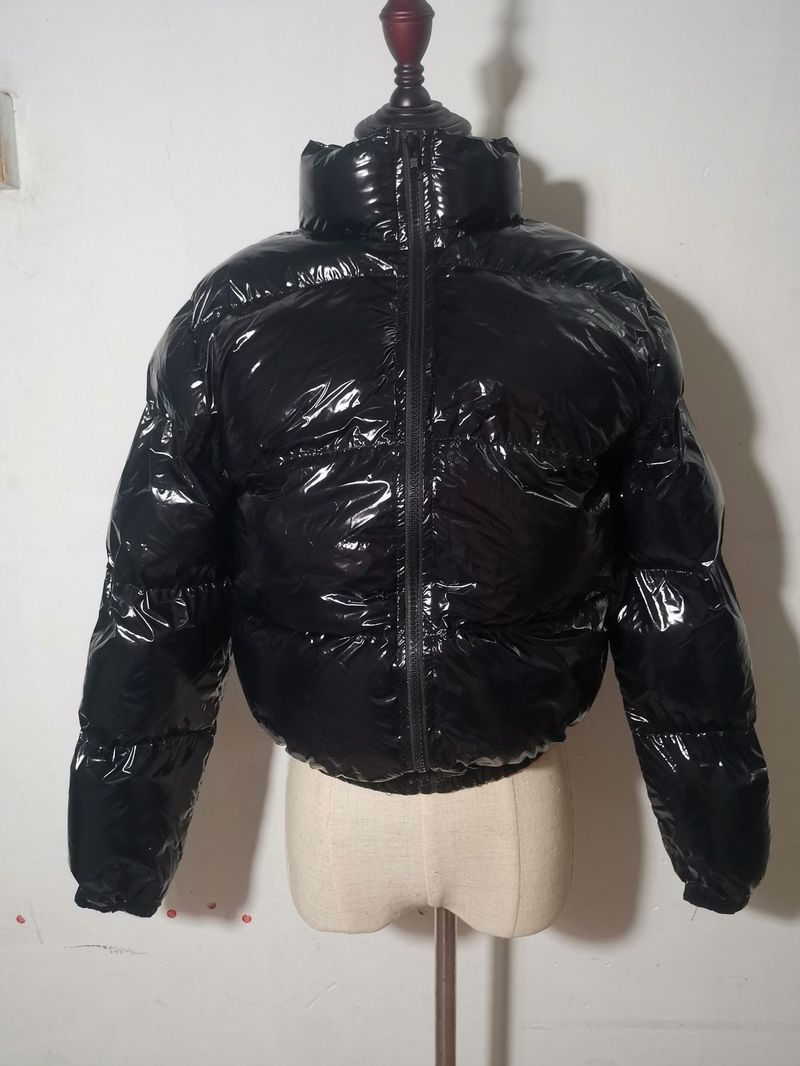 Damen-Herbst- und Wintermode mit Baumwollpolsterung, helle Baumwollpolsterjacke, kurzer Damenmantel_voghion.com