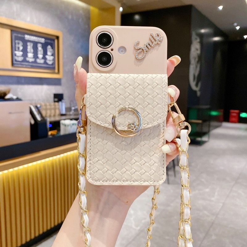 Portemonnee Diamond Case voor Samsung Galaxy A56 A06 A55 A35 A15 A54 S24 FE S25 Ultra A36 A16 Crossbody Strap Lanyard Leren Hoes_voghion.com