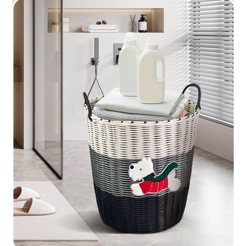 Large Capacity Cute Puppy Rattan Laundry Basket Home Dirty Clothes Storage Bin High-Value Ins Style Bathroom Student_voghion.com