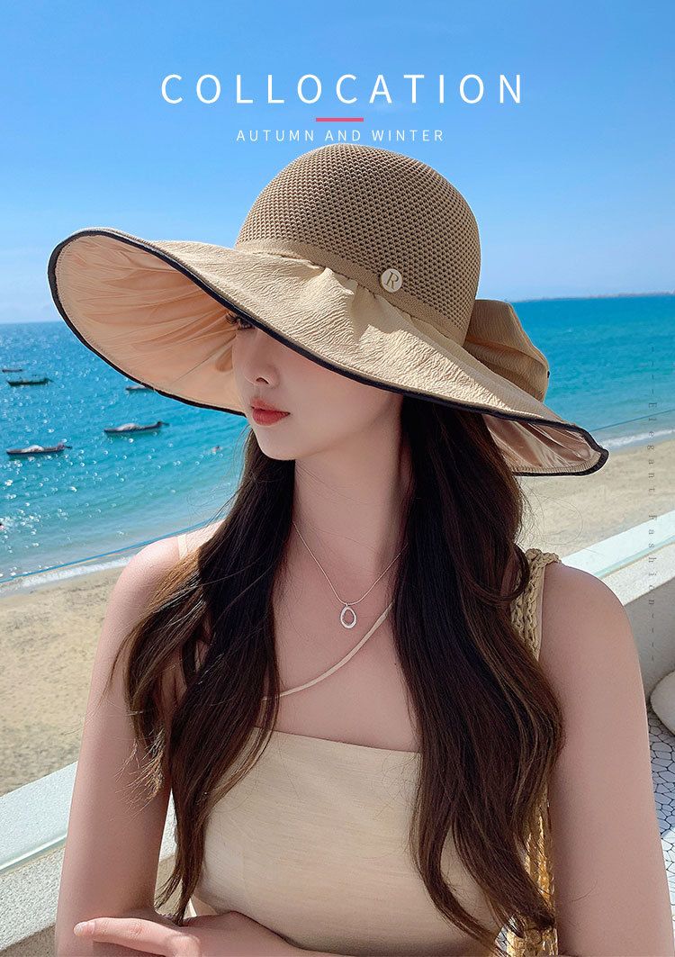 Portable Wide Brimmed Hat For Women, Foldable Sun Hat For Beach Travel, Sun Hat For Internet Celebrities, Breathable And Versatile Fisherman Hat_voghion.com