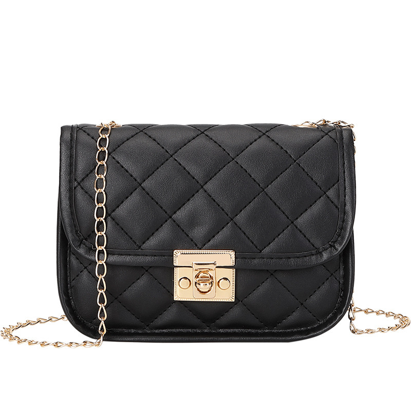 Kingsons 2024 Borsa a tracolla femminile di nuova moda Rombo ricamato Catena di colore solido Borsa a tracolla per donna Borsa a tracolla per cellulare alla moda_voghion.com