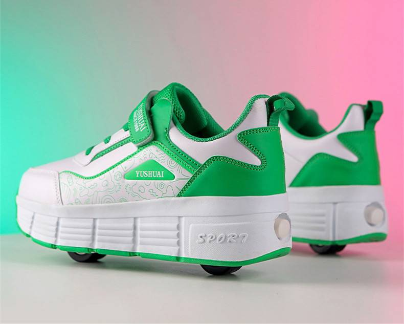 Kinder-Runaway-Schuhe Mädchen-Turnschuhe mit automatischer Riemenscheibe Jungen-Kinder-Mutter-Kind-Turnschuhe mit Rollen Erwachsene Doppelrad-Verformungs-Skates_voghion.com