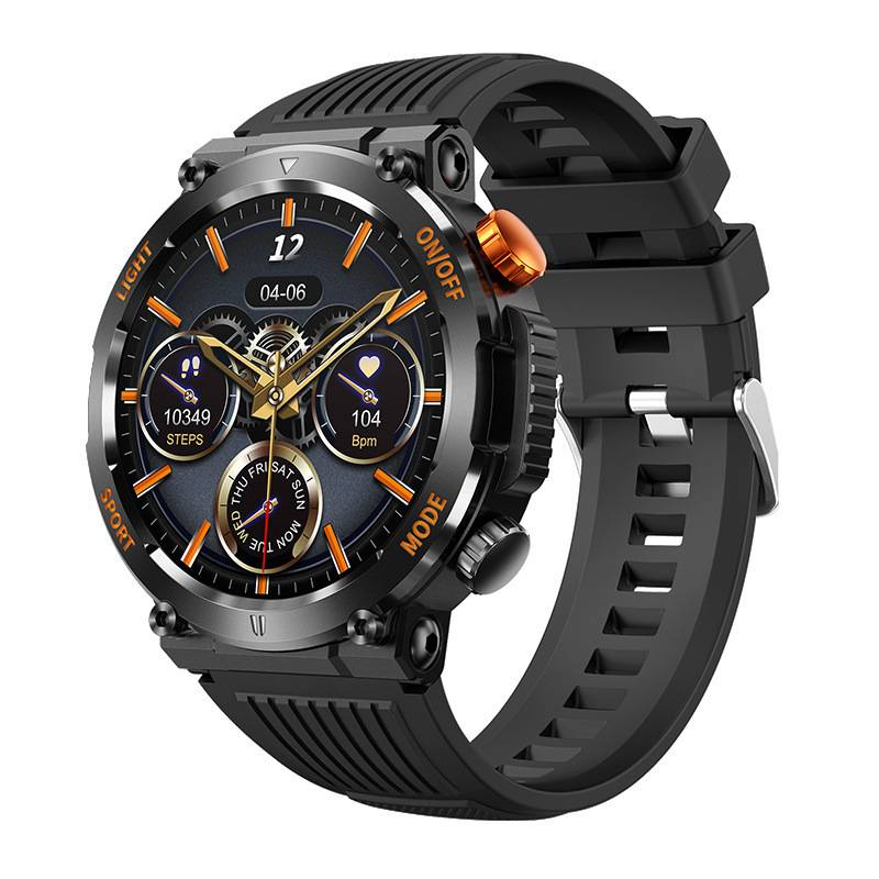 Nouvelle montre intelligente HT17 ronde Bluetooth appel fréquence cardiaque et surveillance de la pression artérielle montre de sport en plein air à trois épreuves_voghion.com