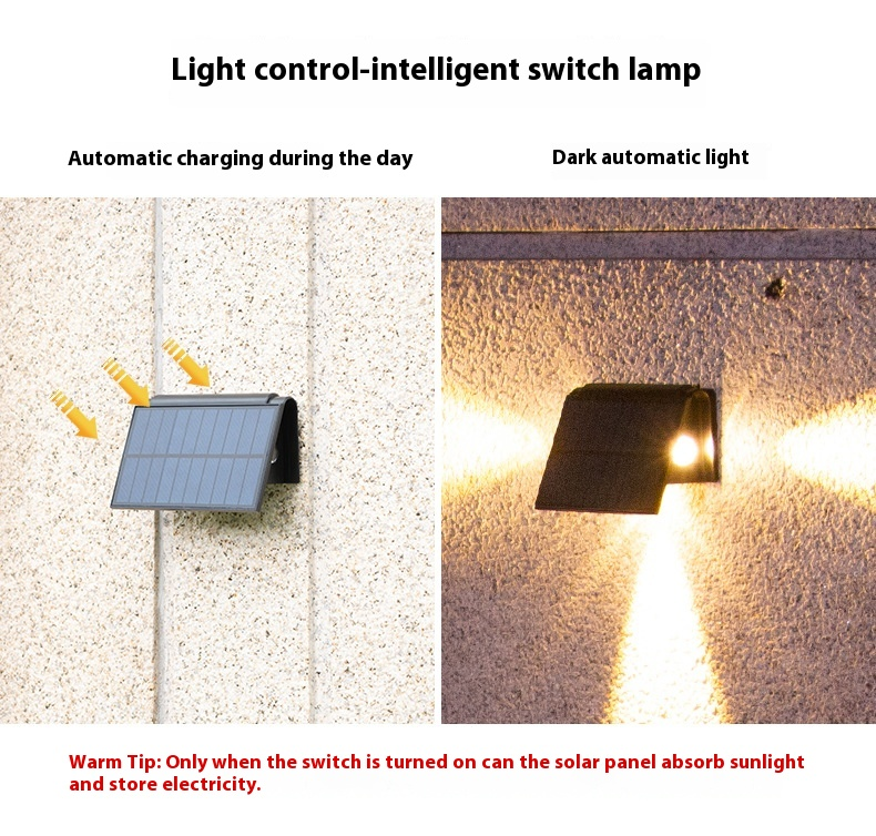 Zonne-energie buitentuinlamp Huishoudelijke wandlamp Buitenmuurlamp Donkere tuinzonnewandlamp_voghion.com