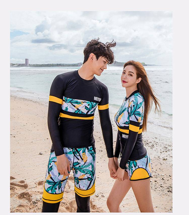 Traje de baño de dos piezas para hombre y pareja de alta gama, ideal para surf y buceo en la playa, de secado rápido para mujer._voghion.com