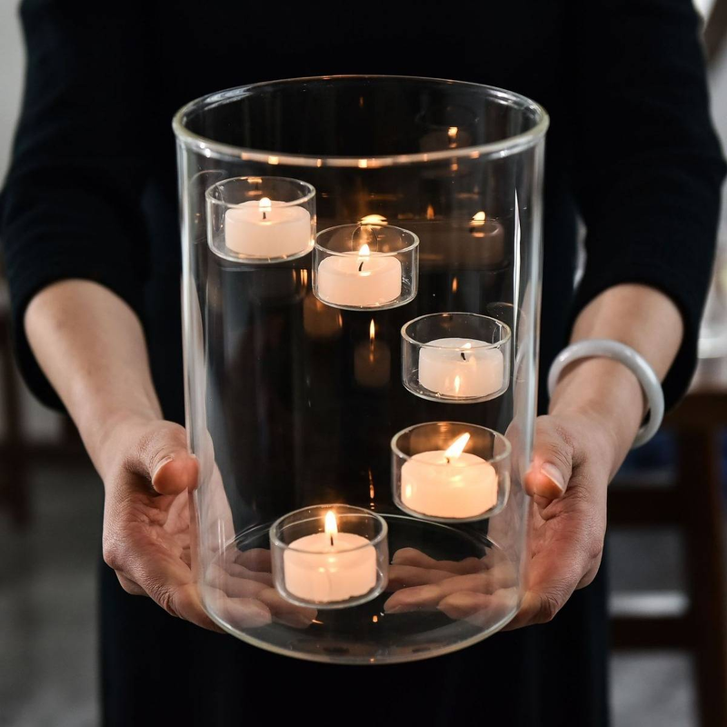 Bougeoir rotatif en verre de style européen – Idéal pour les dîners aux chandelles et les décorations de fête, design créatif (bougies non incluses)_voghion.com