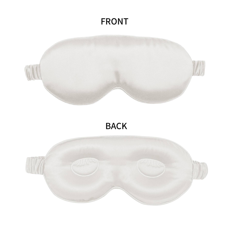 Maschera per dormire in seta sagomata 3D da 22 momme - 100% seta di gelso (blocca la luce al 100%, fascia elastica non regolabile, nessuna pressione sugli occhi)_voghion.com