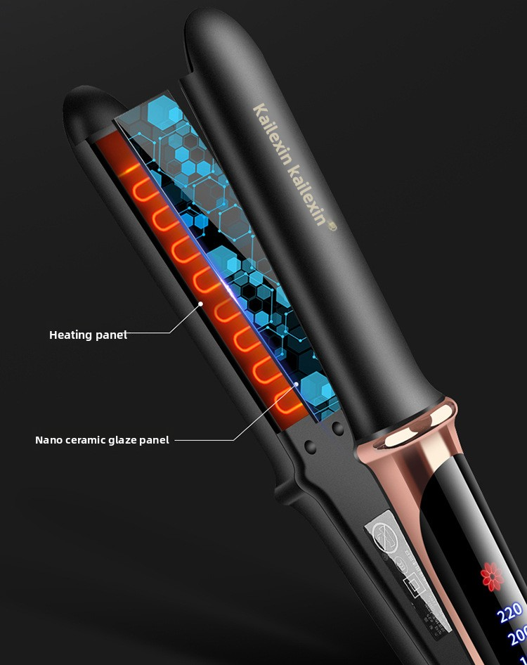 Piastra per capelli e ferro arricciacapelli con temperatura regolabile - Doppio voltaggio per capelli bagnati/asciutti (strumento per lo styling multifunzionale che non danneggia i capelli)_voghion.com
