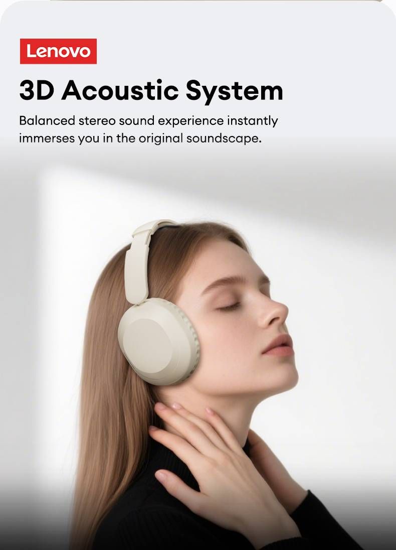 Original Lenovo LE601 Bluetooth 6.0 Headphones HD Call Wireless Low Latency Gaming Headsets Retro Style HiFi Sound Earphones Long Endurance_voghion.com