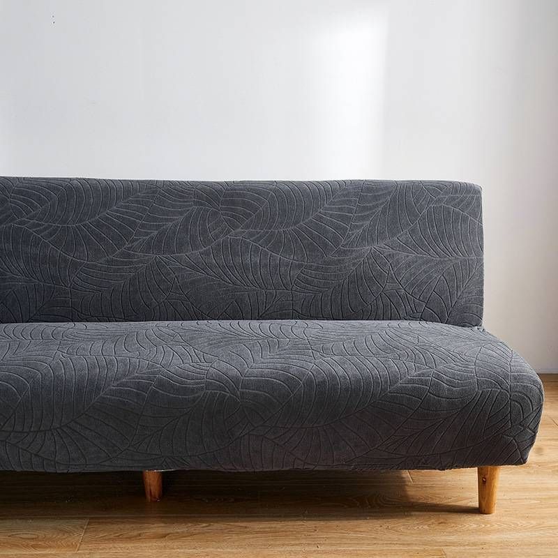 Verdickter, geprägter Sofabezug fürs Bett – Elastischer Schonbezug mit Jacquard-Struktur für Sofas ohne Armlehnen (Weiß, Smaragdgrün, Weinrot und mehr)_voghion.com