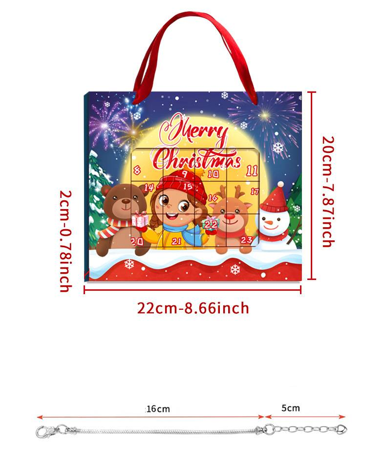 Creazione di gioielli natalizi, nuovi braccialetti creativi natalizi in scatola cieca, fatti a mano, fai da te, puzzle a 24 griglie, set di scatole regalo squisite_voghion.com