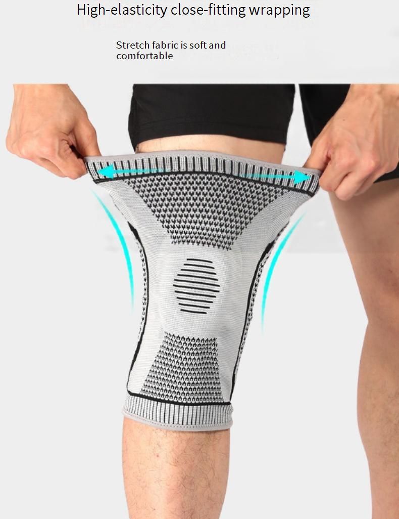 High-Performance Compression Knee Sleeve For Basketball, Running, Hiking & Cycling – Breathable Support With Polyester-Spandex Blend_voghion.com
