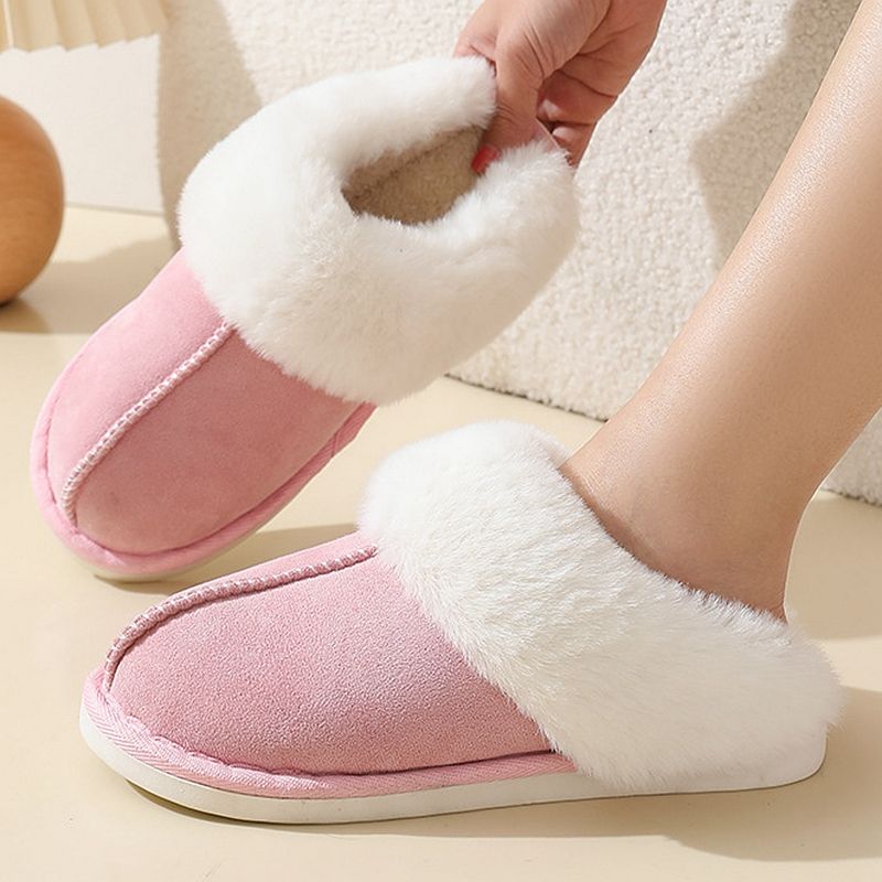 New Women Indoor Slippers Warm Plush Home Slipper Anti Slip Autumn Winter Shoes House Floor Soft Slient Slides S056_voghion.com