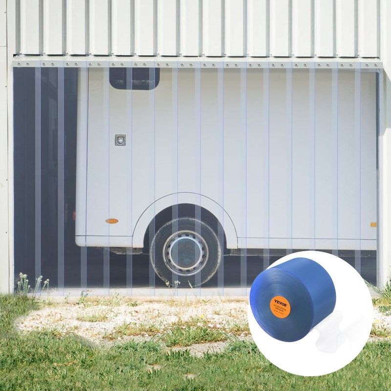 Tenda per porta in PVC, rotolo di plastica, spessore, lunghezza, 164', liscia, larghezza 8, strisce trasparenti per 0,08 strisce Doo Bulk X_voghion.com
