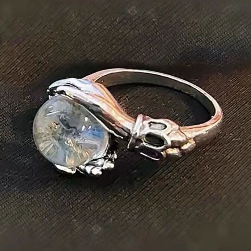 Totem Pattern Zircon Ring For Men Punk Dark Gothic Cool Style Fashion Jewelry_voghion.com