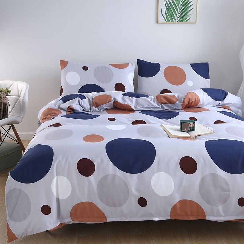 Conjunto de capa de edredom de algodão escovado de luxo estampado - roupa de cama macia tamanho casal/queen/king size para casa e dormitório universitário_voghion.com