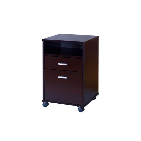 Home Office Desk With Modesty Panel And Detached File Cabinet On Locking Wheels With Two Drawers File Drawer Cubby Shelf Metal Bar Handle Red Cocoa_voghion.com