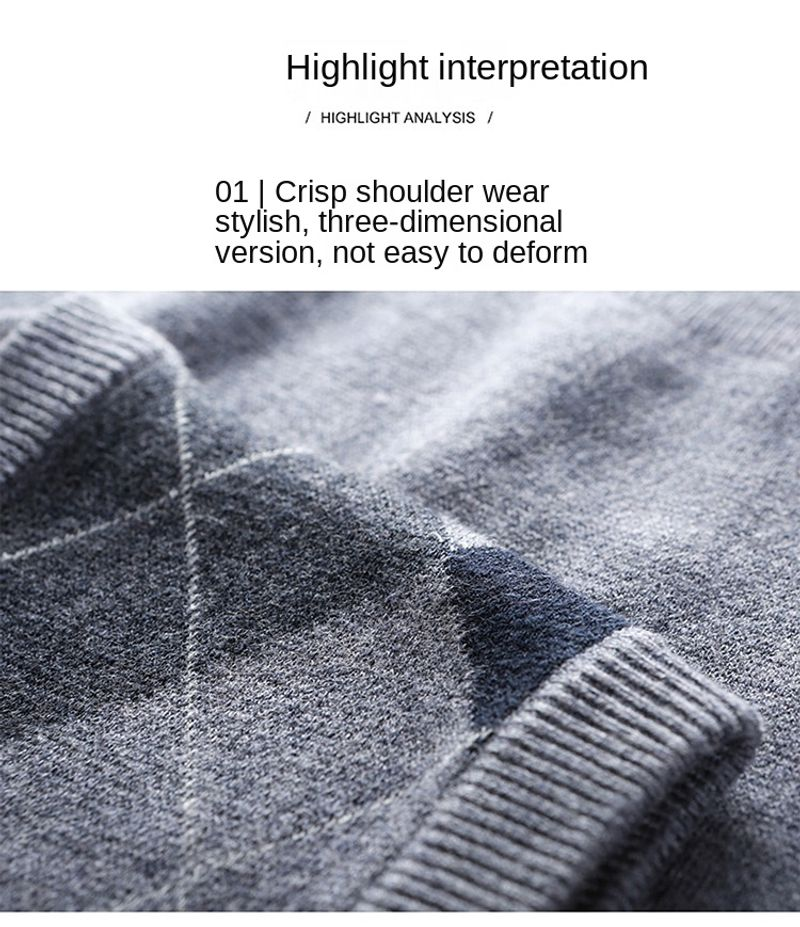Novo outono designer de moda marca argyle pulôver diamante camisola com decote em v malha colete 6% lã sem mangas roupas masculinas casuais_voghion.com