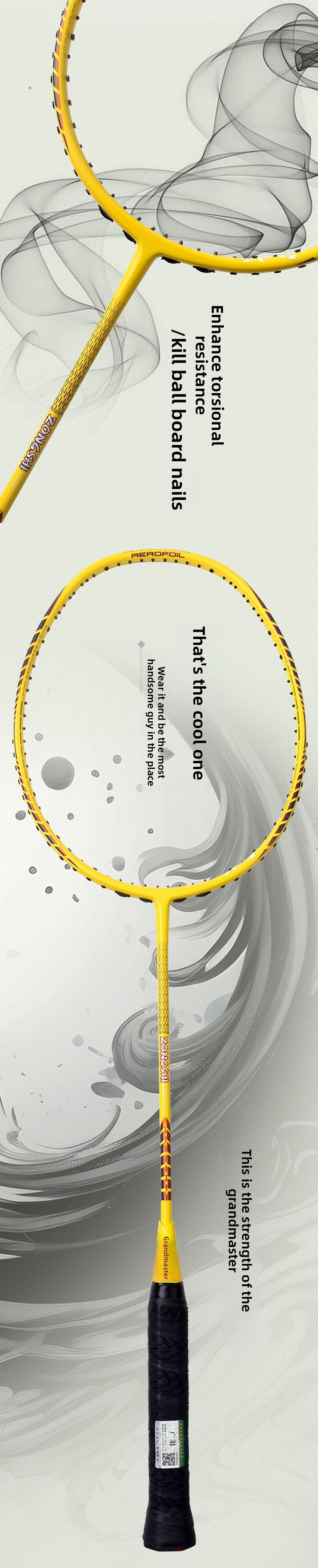 Guangyu Master Competition Special Adult 4U Lightweight Event Reinforced Carbon Fiber Badminton Racket_voghion.com