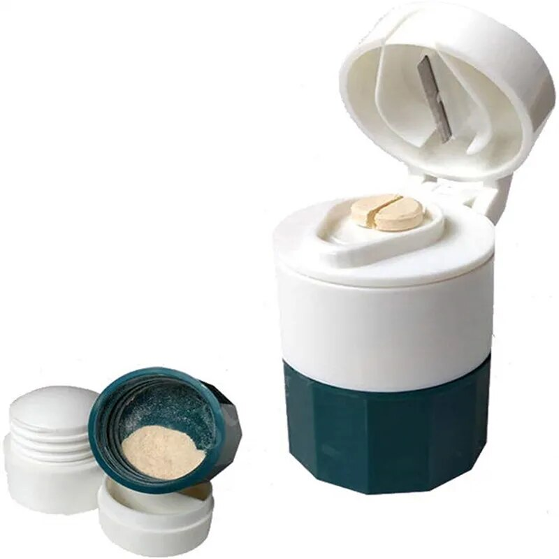 4 In 1 Portable Case Splitter Powder Pastillero Grinder Cutter Medicine Storage Drug Container Pill Box_voghion.com