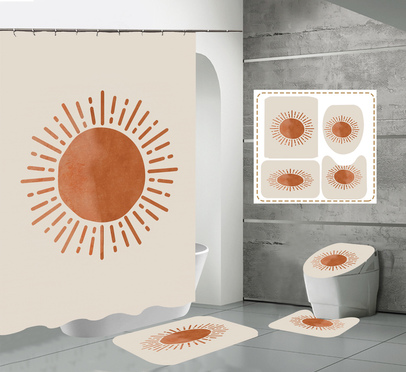 Nordic modern high-definition digital printing waterproof and anti fog polyester high-end hotel partition bathroom_voghion.com