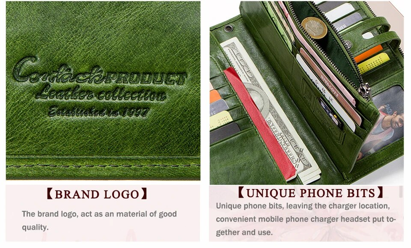 Contact'S Echtes Leder Geldbörsen Zipper Strap Geldbörse Weiblichen Lange Brieftasche Für Frauen Haspe Design Mode Karte_voghion.com