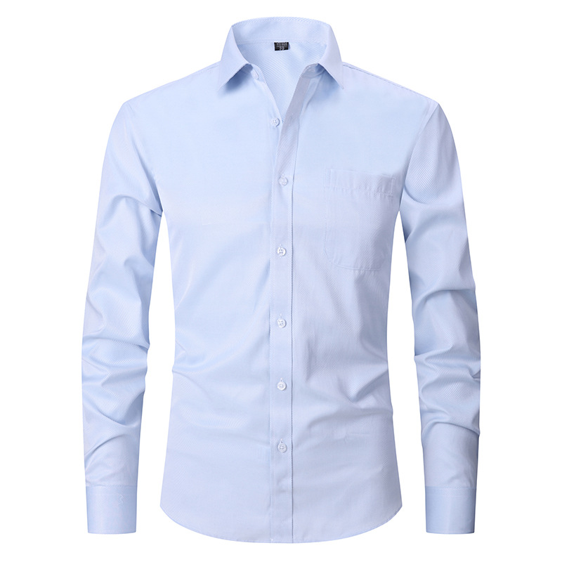 CT Hot Selling Spring New Solid Color Plus Size Business Casual Plaid Cotton Long Sleeve Shirt For Men_voghion.com