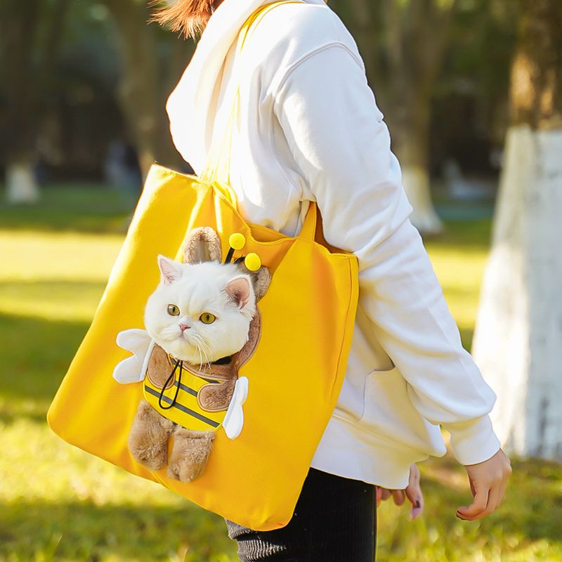 Bolso bandolera para mascotas, ideal para llevar a tu gato o perro pequeño con la cabeza descubierta, con un solo hombro, de Bee Supplies_voghion.com