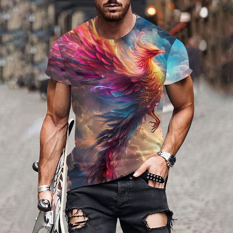 2024 Heißer Verkauf 3D Digitaldruck Sommer Neuer Trend Kreatives Kurzarm-T-Shirt für Männer_voghion.com