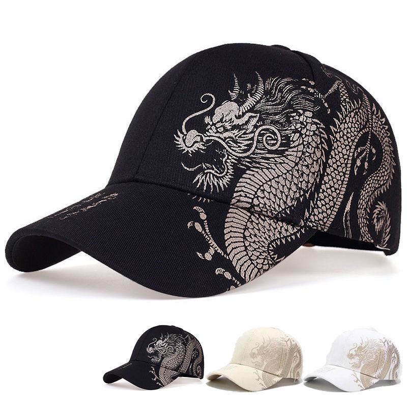 Hattmann Chinoiserie Dragon Mønstermaler Kunstner Hiphop Hiphop Skateboard Kule menn og kvinner Hiphop Baseballhatt_voghion.com