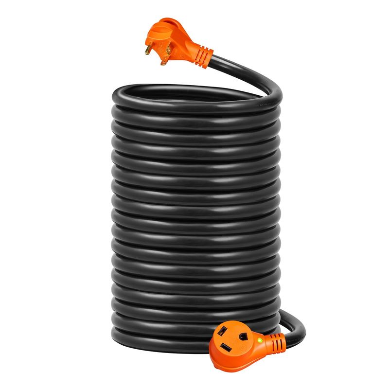 VEVOR 50ft RV Extension Cord Power Cord 30Amp NEMA TT-30R/NEMA TT-30P ETL Listed_voghion.com