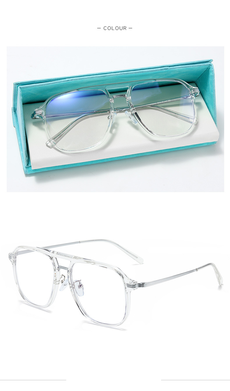 Unisex-Doppelstrahl-Brillenrahmen, optische Myopie, nicht magnetische Spiegelbeine, leichter und modischer Flachspiegel, Anti-Blaulicht_voghion.com